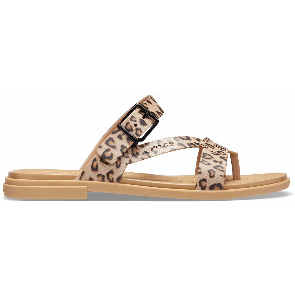Brown Women's Crocs Tulum Toe Post Sandals | NZ 0492BEXC